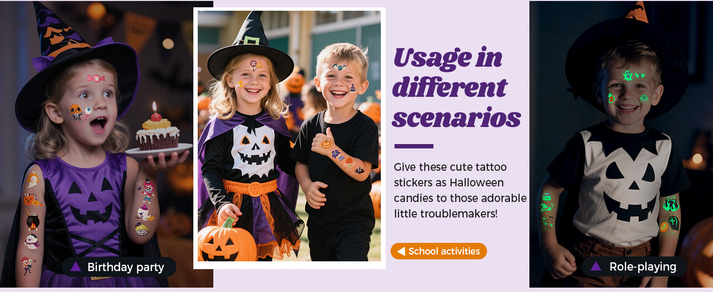 Halloween tattoo inspiration for parties, school activities and costumes