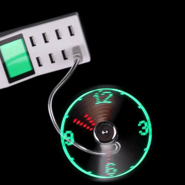 Led Light USB Fan Clock