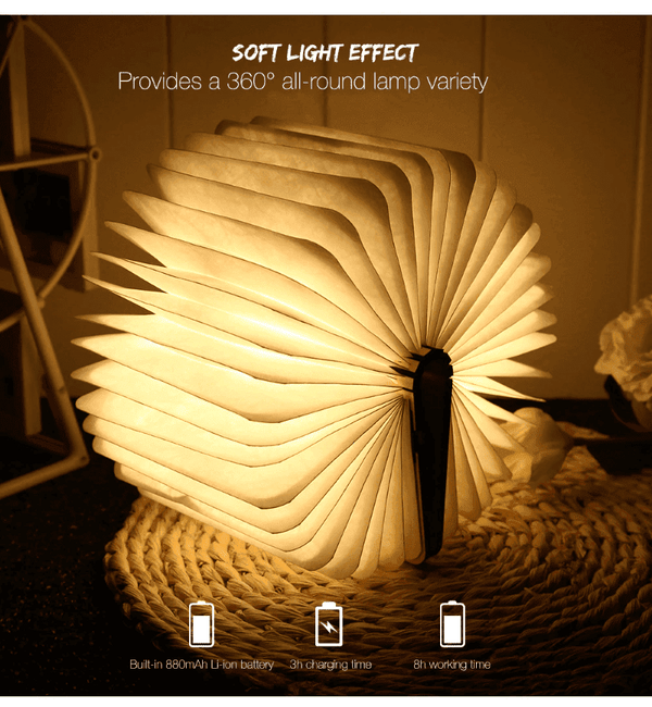 Unfolding book lamp