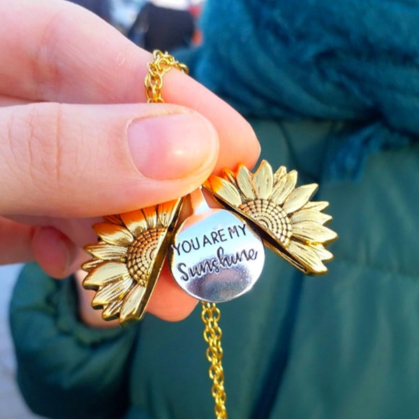 Sunflower Open Locket Necklace