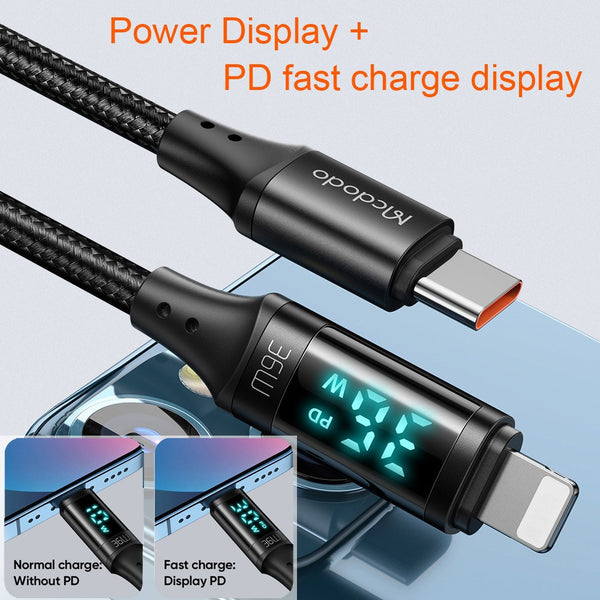 Lightning Cable With Display Fast Charging