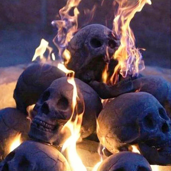 Halloween Human Skull Fire Pit