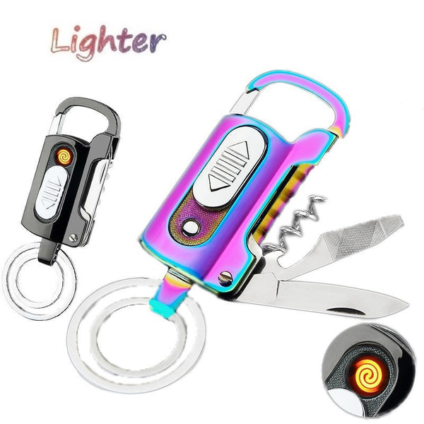 Electronic Lighter Keychain Wine